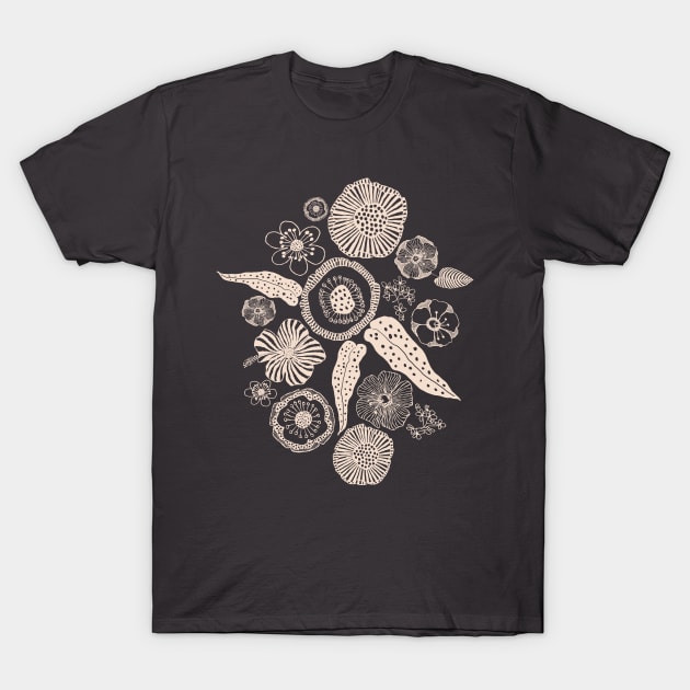 Floral Sunshine Shell T-Shirt by Limezinnias Design